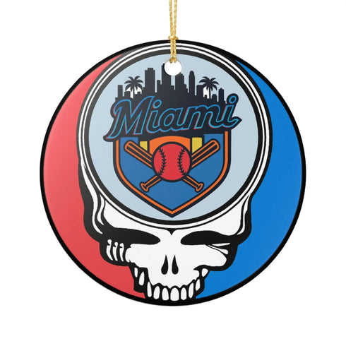 Grateful Dead - Miami Baseball Baseball Stealie Christmas Ornament - StealieShop