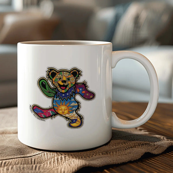 Grateful Dead - Patchwork Dancing Bear 15 Ounce Coffee Mug - StealieShop