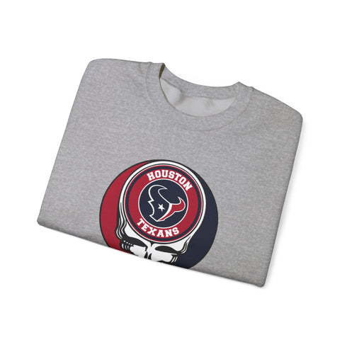Houston Texans Logo Stealie Grateful Dead Crewneck Grateful Dead Sweatshirt