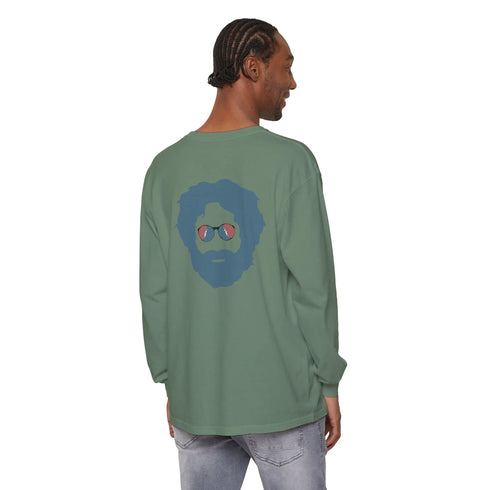 Grateful Dead - Grateful Dead Jerry Garcia Two-Sided Vineyard Collection Garment-dyed Long Sleeve T-Shirt - StealieShop