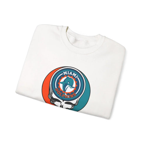 Miami Dolphins Logo Stealie Grateful Dead Crewneck Grateful Dead Sweatshirt