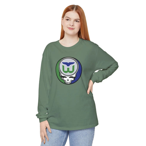 Grateful Dead - Hartford Whalers Vineyard Collection Unisex Garment-dyed Long Sleeve - StealieShop