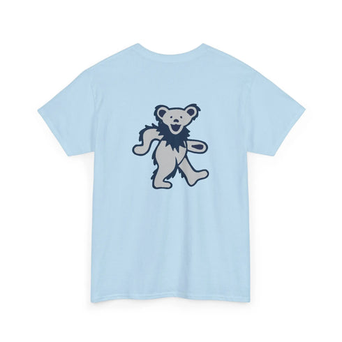 Grateful Dead - Front + Back Print - New York Yankees Classic Stealie / Dancing Bear T-Shirt - MLB - StealieShop