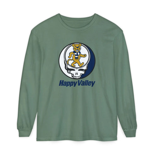 Grateful Dead - Happy Valley Dancing Lion Stealie Garment-Dyed Long Sleeve T-Shirt - StealieShop