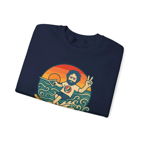Grateful Dead - Waterskiin' Jerry Life is dead. Crewneck Sweatshirt - StealieShop
