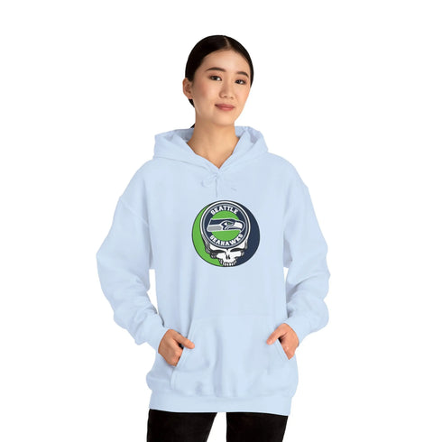 Seattle Seahawks Grateful Dead Hooded Sweatshirt - NFL Fan Apparel - StealieShop