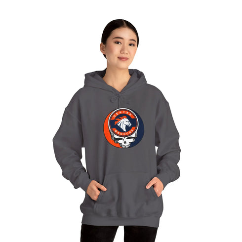 Denver Broncos Grateful Dead Hooded Sweatshirt - NFL Fan Apparel - StealieShop