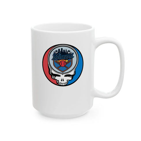 Grateful Dead - Miami Marlins Stealie Ceramic Mug - MLB - StealieShop