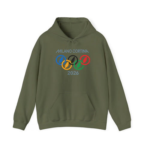 Olympic Stealie Rings' 2026 Milano Cortina Olympics Unisex Heavy Blend Grateful Dead Hoodie