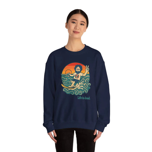 Grateful Dead - Waterskiin' Jerry Life is dead. Crewneck Sweatshirt - StealieShop
