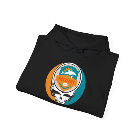 Grateful Dead - Miami Dolphins Stealie Grateful Dead Hooded Sweatshirt - NFL - StealieShop