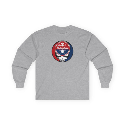 Grateful Dead - Philadelphia Phillies Stealie Grateful Dead Long Sleeve Tee - MLB - StealieShop