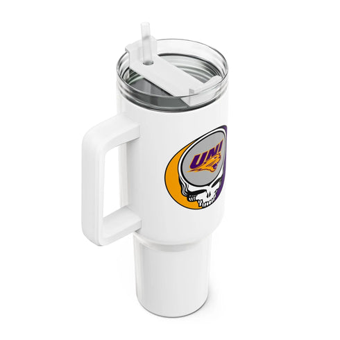 Grateful Dead - University of Northern Iowa Stealie "Fat Man" Tumbler, Double Insulated 40oz Travel Mug - StealieShop
