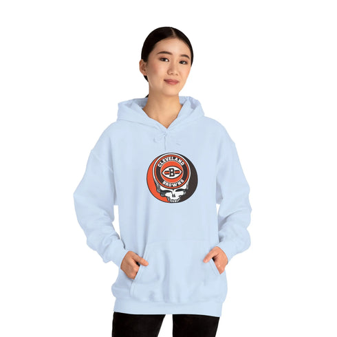 Cleveland Browns Grateful Dead Hooded Sweatshirt - NFL Fan Apparel - StealieShop