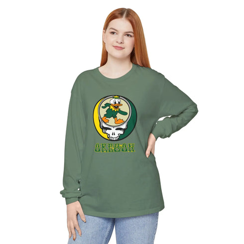 Grateful Dead - Oregon Dancing Duck Vineyard Collection Unisex Garment-Dyed Long Sleeve - StealieShop