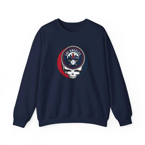 Grateful Dead - Los Angeles Angels Stealie Grateful Dead Crewneck Sweatshirt - MLB - StealieShop