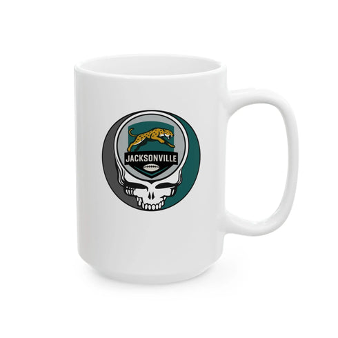 Grateful Dead - Jacksonville Jaguars Stealie Ceramic Coffee Mug - NFL - StealieShop