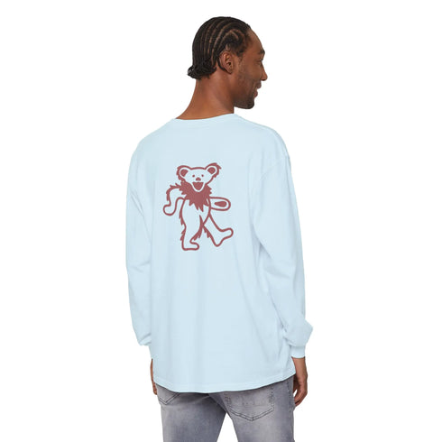 Grateful Dead - Grateful Dead Dancing Bear Two-Sided Vineyard Collection Garment-dyed Long Sleeve T-Shirt - StealieShop