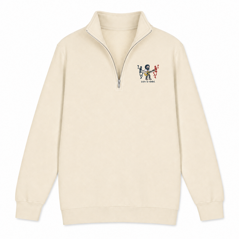 Jerry and His Friends - Life is dead.® - Premium Grateful Dead Quarter-Zip Pullover - Sand - 2