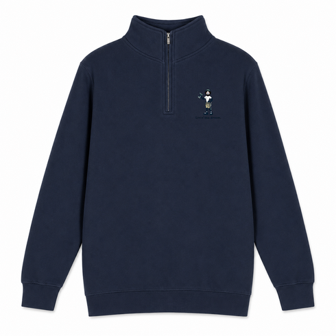 Jerry's Livin' The Dream - Life is dead.® - Premium Grateful Dead Quarter-Zip Pullover - Navy - 3