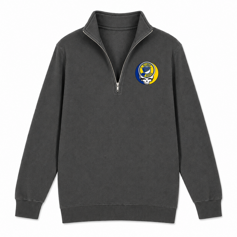 St. Louis Blues - Premium Grateful Dead Quarter-Zip Pullover - Charcoal - 6