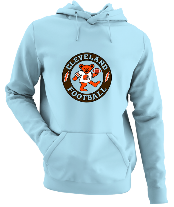 Cleveland Football Dancing Bear - Premium Grateful Dead Hoodie - Light Blue