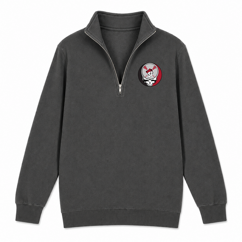 Ohio Wesleyan Lax - Premium Grateful Dead Quarter-Zip Pullover - Charcoal - 6