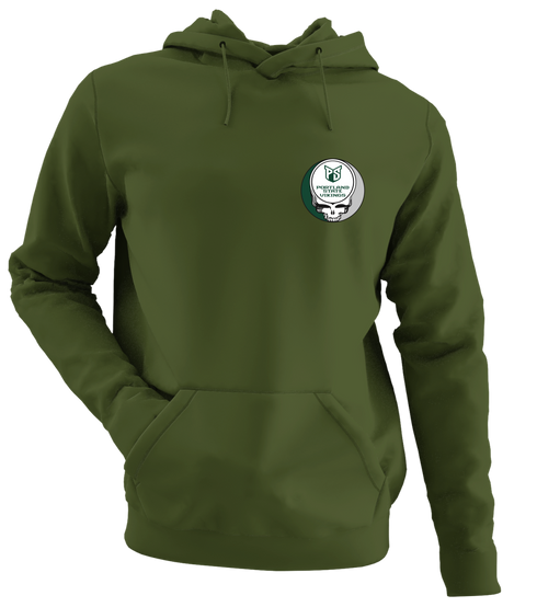 Portland State University - Premium Grateful Dead Left Chest Hoodie - Military Green