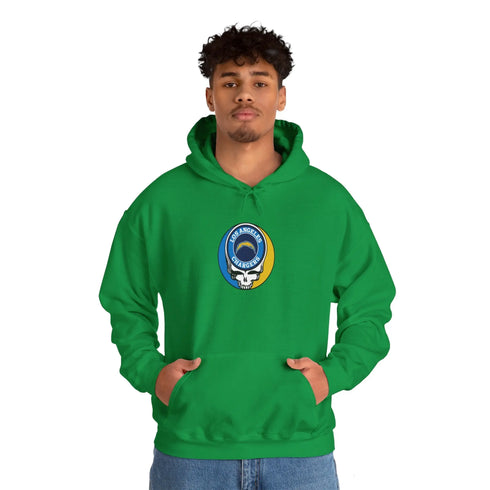 Los Angeles Chargers Grateful Dead Hooded Sweatshirt - NFL Fan Apparel - StealieShop