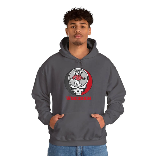 Grateful Dead - Dancing Badger Grateful Dead Unisex Heavy Blend Hoodie - Hooded Sweatshirt - Wisconsin - StealieShop
