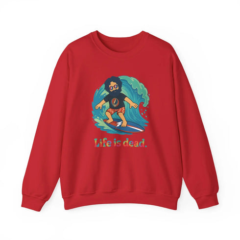 Grateful Dead - Surfing Jerry Life is dead. Crewneck Sweatshirt - StealieShop