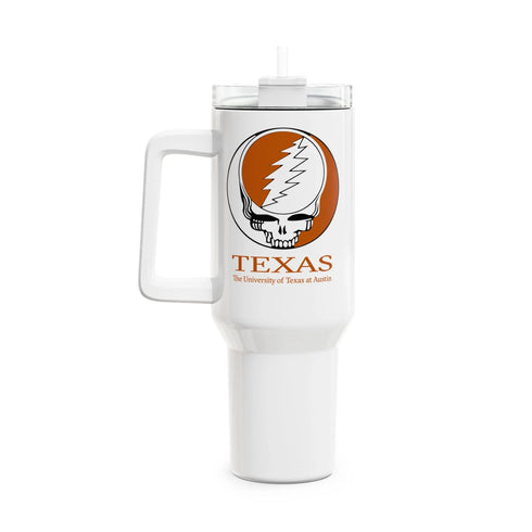 Grateful Dead - University of Texas Stealie "Fat Man" Tumbler, Double Insulated 40oz Travel Mug - StealieShop