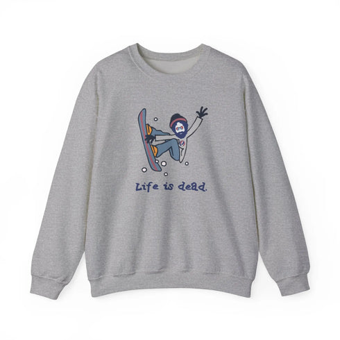 Grateful Dead - Snowboardin' Jerry | Life is dead. Crewneck Sweatshirt - StealieShop
