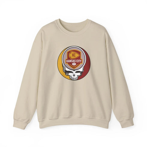 Grateful Dead - Kansas City Chiefs Grateful Dead Stealie Crewneck Sweatshirt - NFL - StealieShop