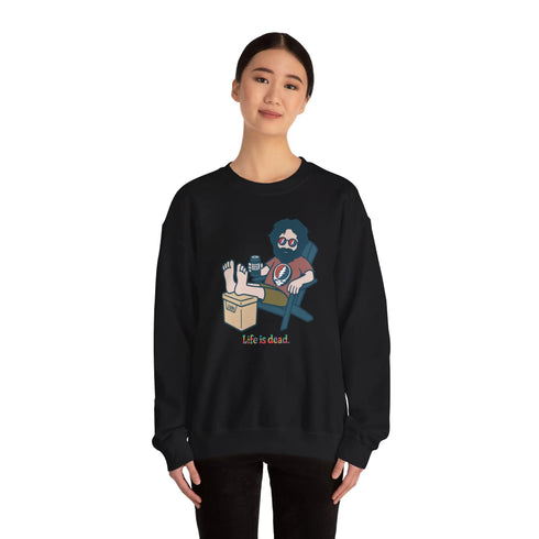 Grateful Dead - Stay Cool, Jerry Life is dead. Crewneck Sweatshirt - StealieShop