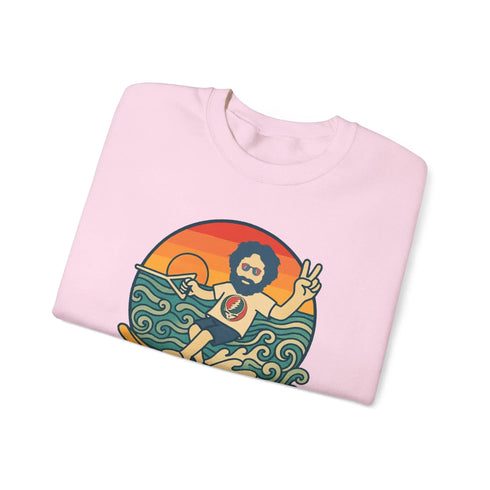Grateful Dead - Waterskiin' Jerry Life is dead. Crewneck Sweatshirt - StealieShop