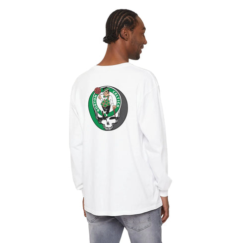 Grateful Dead - Boston Celtics Two-Sided Vineyard Collection Garment-Dyed Long Sleeve T-Shirt - StealieShop