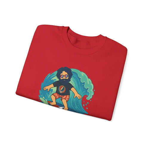Grateful Dead - Surfing Jerry Life is dead. Crewneck Sweatshirt - StealieShop