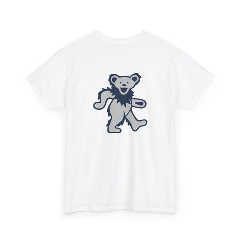 Grateful Dead - Front + Back Print - New York Yankees Classic Stealie / Dancing Bear T-Shirt - MLB - StealieShop