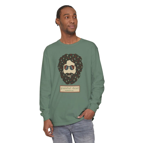 Grateful Dead - Skulls & Roses Jerry Vineyard Collection Garment-Dyed Long Sleeve - StealieShop