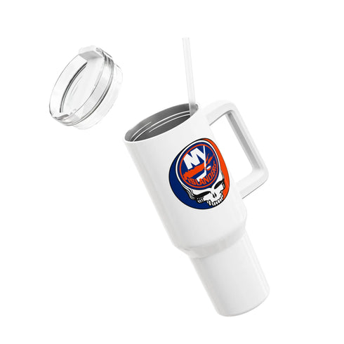 Grateful Dead - New York Islanders Stealie "Fat Man" Tumbler, Double Insulated 40oz Travel Mug - StealieShop