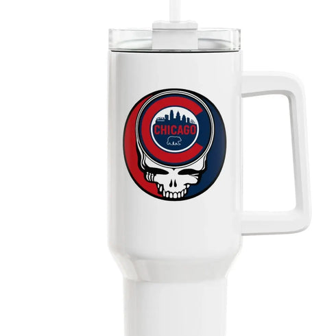Grateful Dead - Chicago Cubs "Fat Man" Tumbler, Double Insulated 40oz Travel Mug - StealieShop