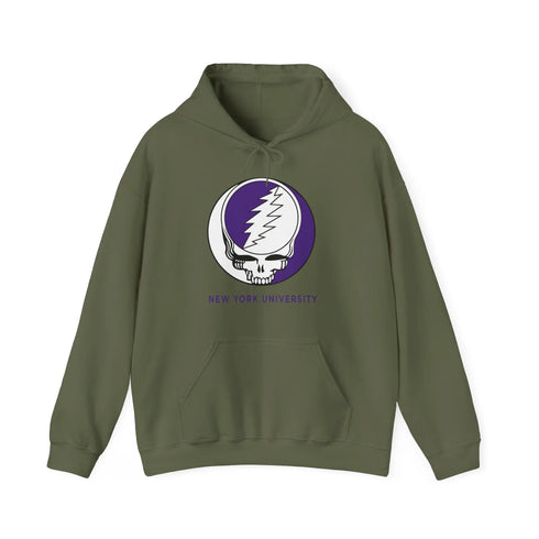 New York University Grateful Dead Hoodie - Hooded Sweatshirt - NYU - StealieShop