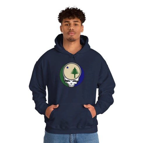 Grateful Dead - Maine Unofficial State Flag Stealie Unisex Heavy Blend Hoodie - StealieShop