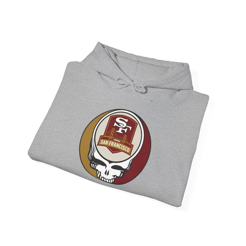 Grateful Dead - San Francisco 49ers Stealie Grateful Dead Hooded Sweatshirt - NFL - StealieShop