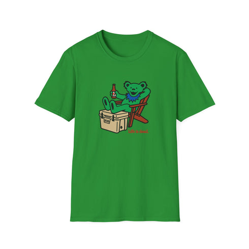 Chillin' Bear - Green - Life is dead. Grateful Dead T-Shirt