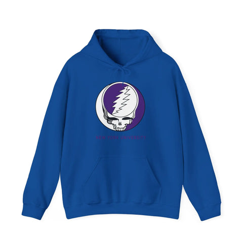 New York University Grateful Dead Hoodie - Hooded Sweatshirt - NYU - StealieShop