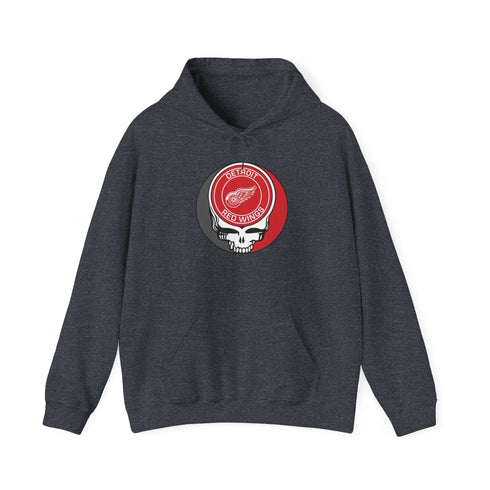 Detroit Red Wings Grateful Dead Unisex Heavy Blend Hoodie StealieShop