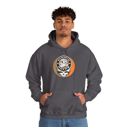 Anaheim Ducks Grateful Dead Unisex Heavy Blend Hoodie - Hooded Sweatshirt - StealieShop