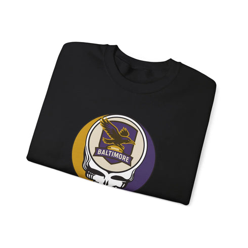 Grateful Dead - Baltimore Ravens Grateful Dead Stealie Crewneck Sweatshirt - NFL - StealieShop